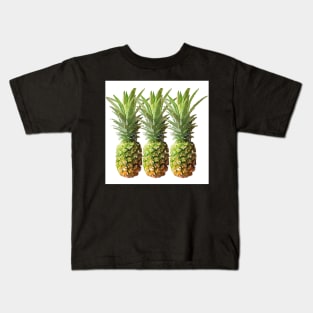 Watercolor Pineapples Tropical Fruit Kids T-Shirt